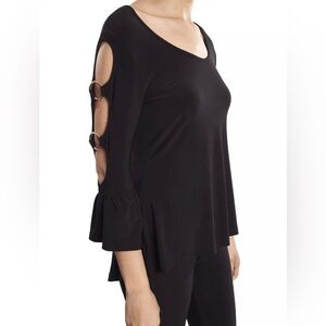 Joseph Ribkoff Black Blouse with Ring Detail